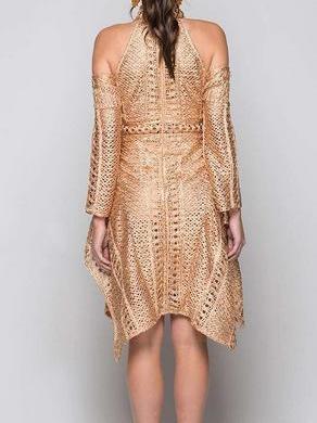 Thurley Sonnet Gold Mini Dress for rent on The Volte - main image