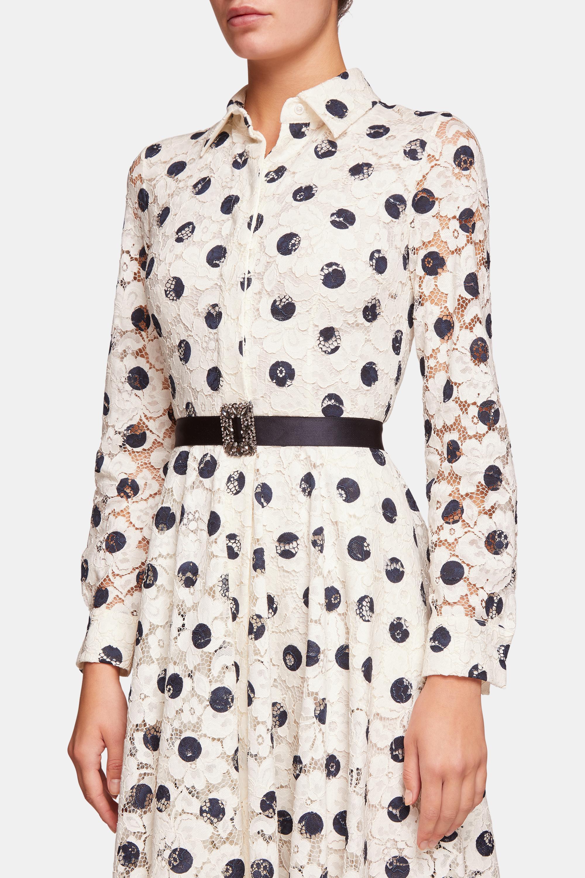Carolina Herrera Polka Dot Midi Dress Print Size 8 - Image 2