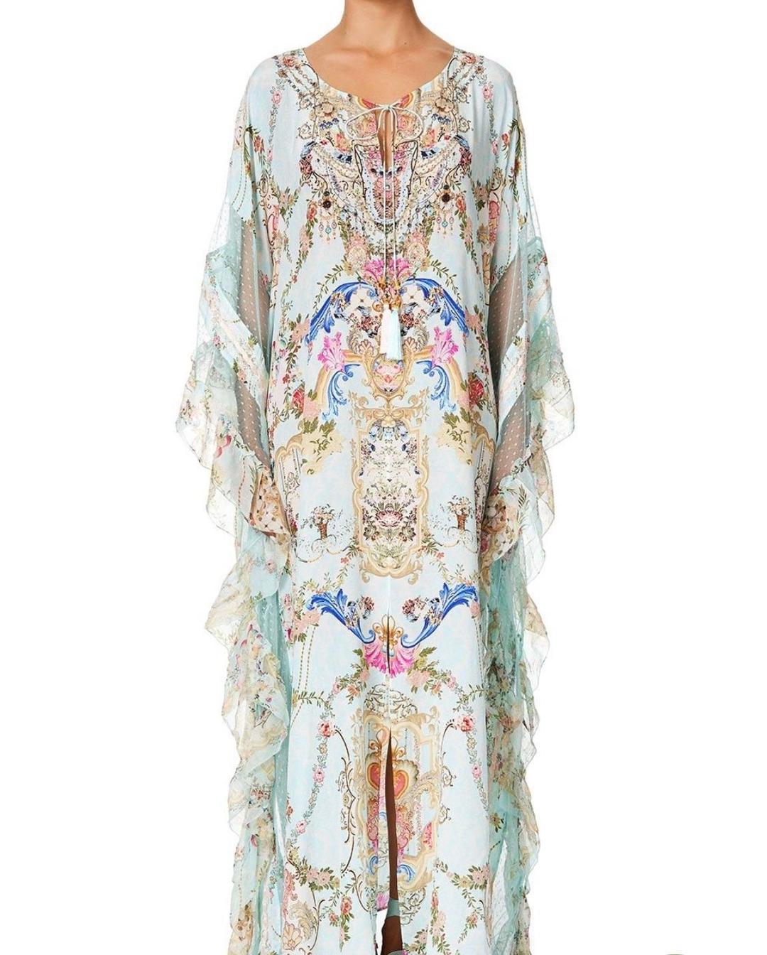 Camilla Kaftan With Lace Frill Panels Print Size 10 for rent on The Volte - main image