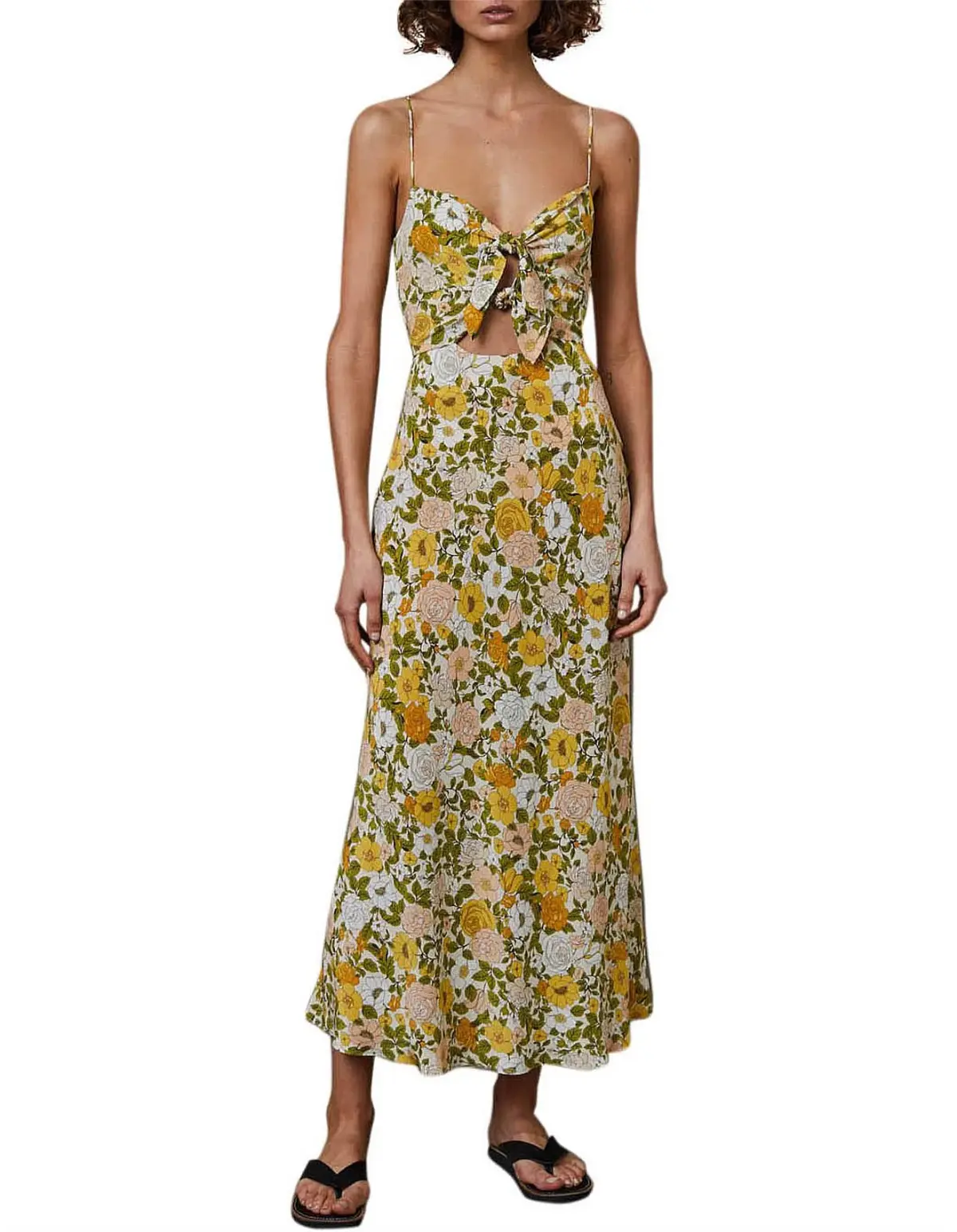 Bec & Bridge Brady Sleeveless Cut Out Midi Dress Floral Size 12 - Image 1