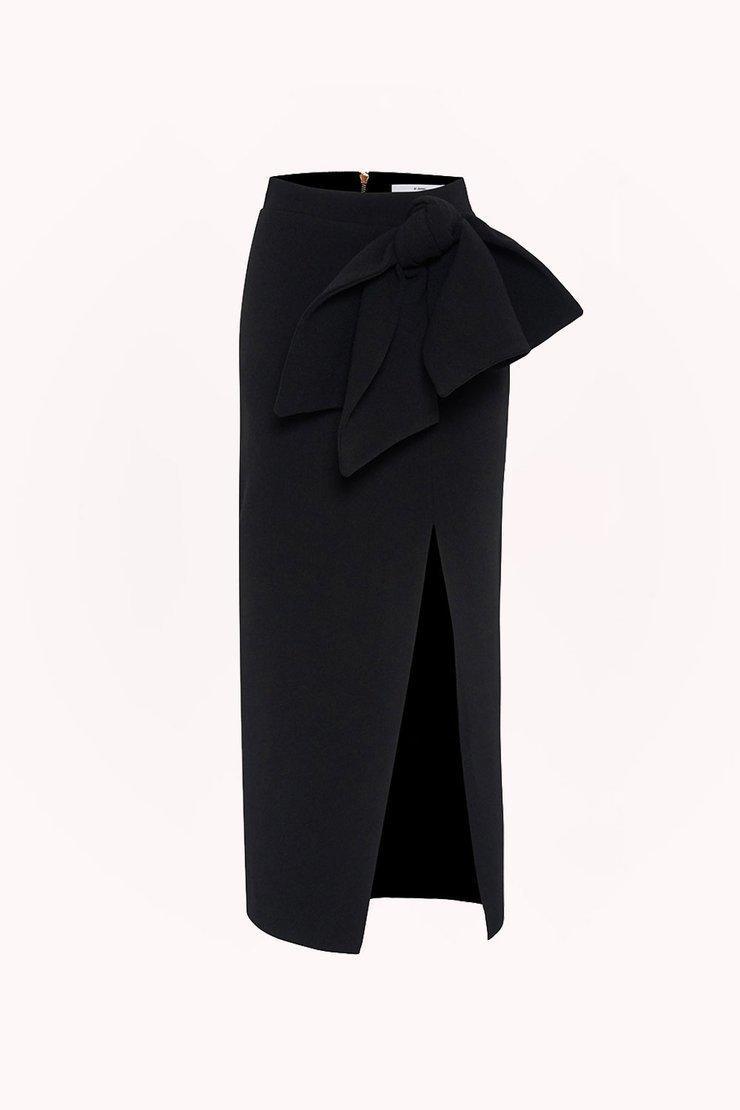 By Johnny Betina Bow Split Skirt black Size 12 - Image 3