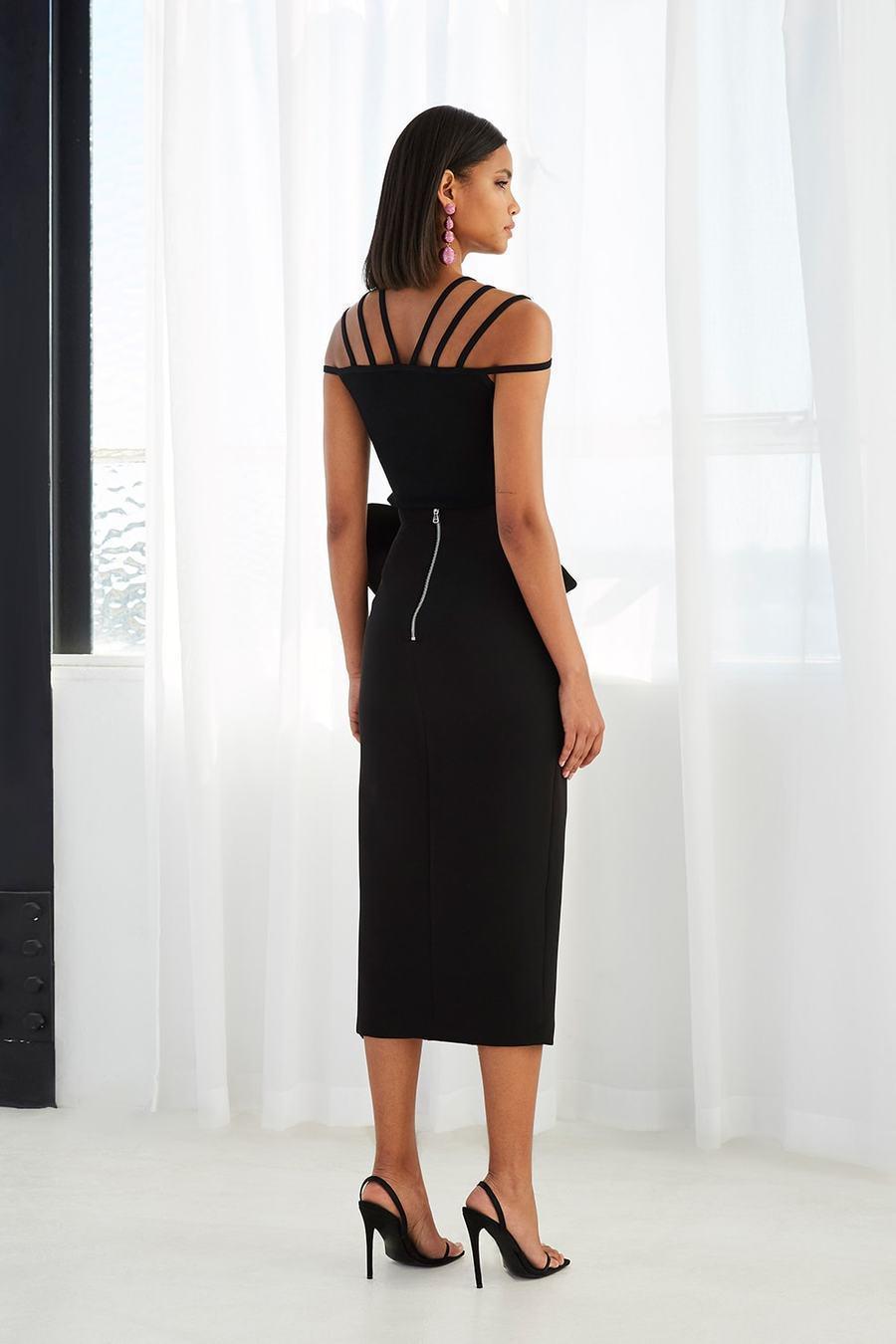 By Johnny Betina Bow Split Skirt black Size 12 - Image 2