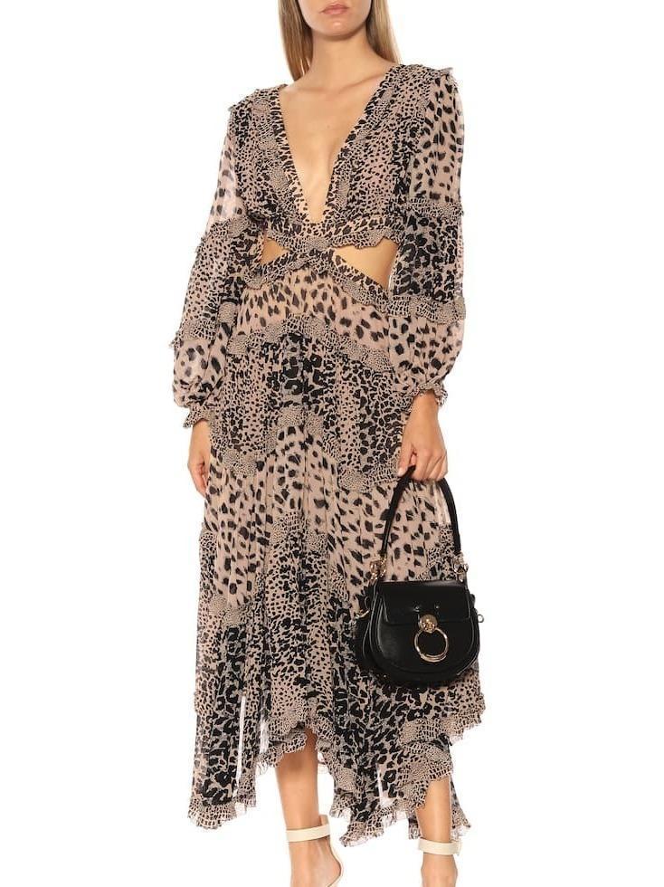 Zimmermann / Allia Cut Out Long Dress / Leopard Print / Size 3 (Size 12-14) - Image 4