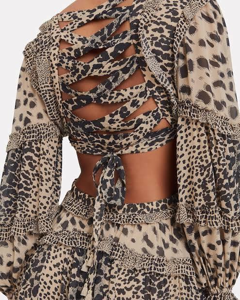 Zimmermann / Allia Cut Out Long Dress / Leopard Print / Size 3 (Size 12-14) - Image 2