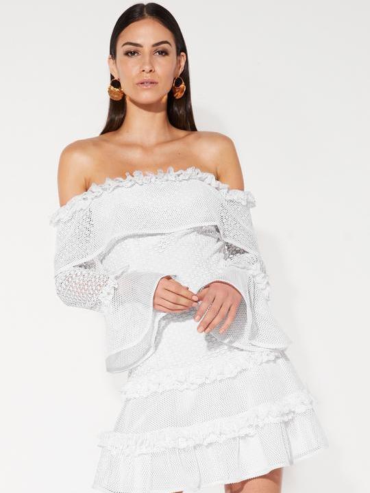 Mossman The Mood Swing Dress white Size 14 for rent on The Volte - main image