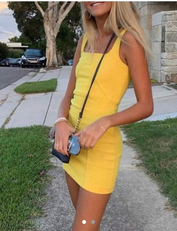 Bec & Bridge Cle'mence Mini Dress Yellow Size 8  for rent on The Volte - main image