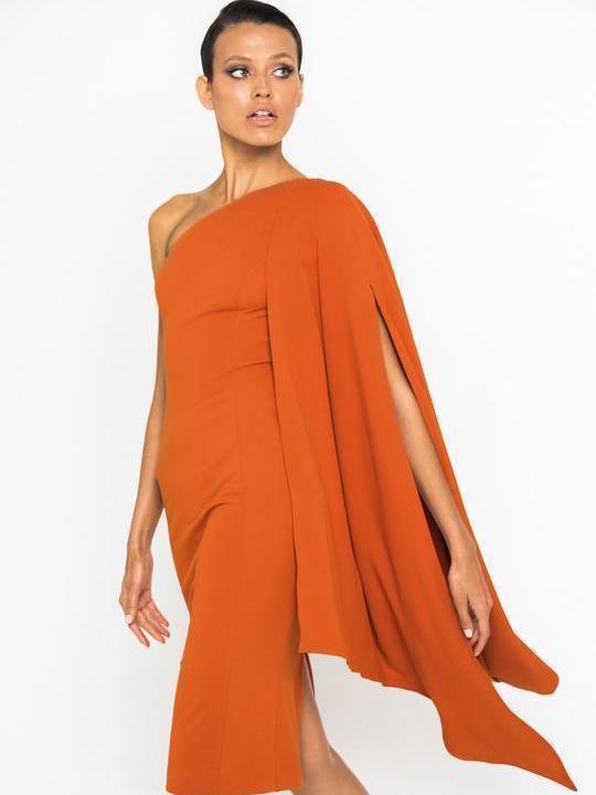 Mossman Moving On Up Dress orange Size 12 - Image 1
