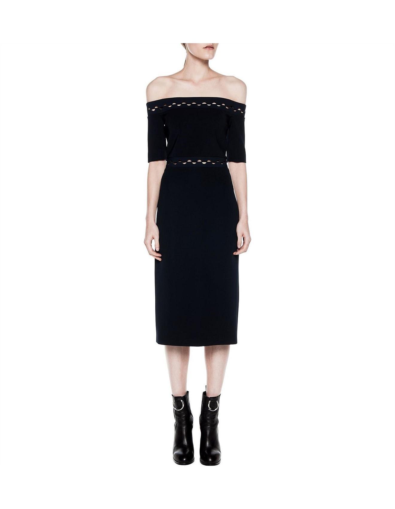 Dion Lee Eclipsed Lace Shoulderless Dress Navy Size 8 - Image 1