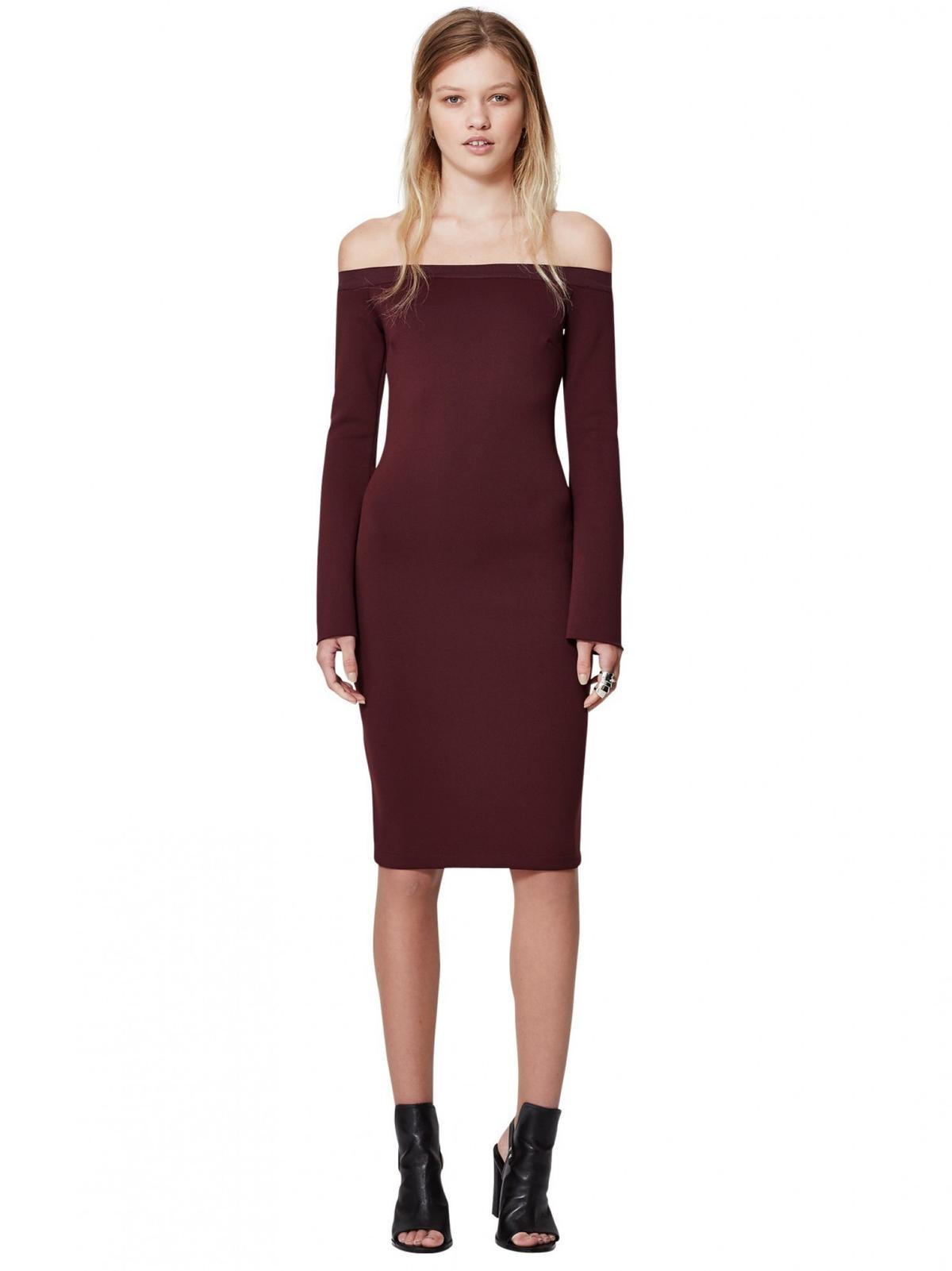 Bec and Bridge Banditti Off Shoulder Dress Claret - Image 1
