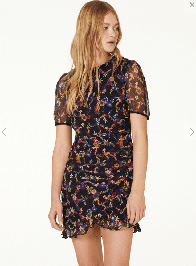 STEVIE MAY EZE MINI DRESS - Black print Size 10 - Image 1