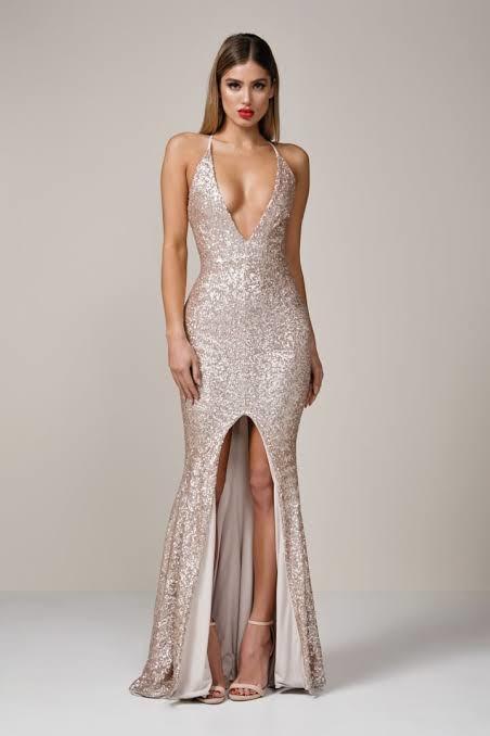 Love Nookie Dusk Til Gown Gold Size 8 - Image 1