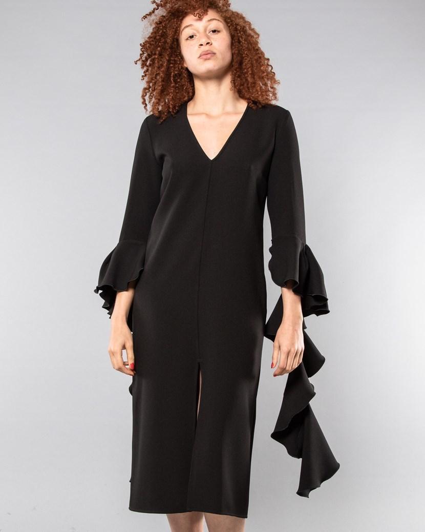 Ellery Reuben Frill Sleeve Dress Black Size 8 - Image 4