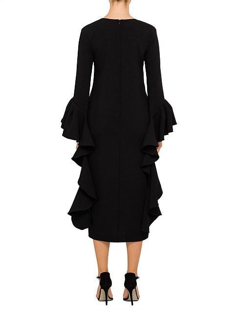 Ellery Reuben Frill Sleeve Dress Black Size 8 - Image 6