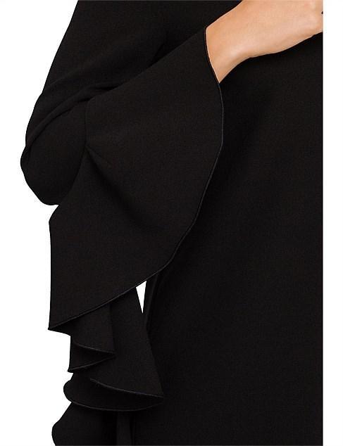 Ellery Reuben Frill Sleeve Dress Black Size 8 - Image 7