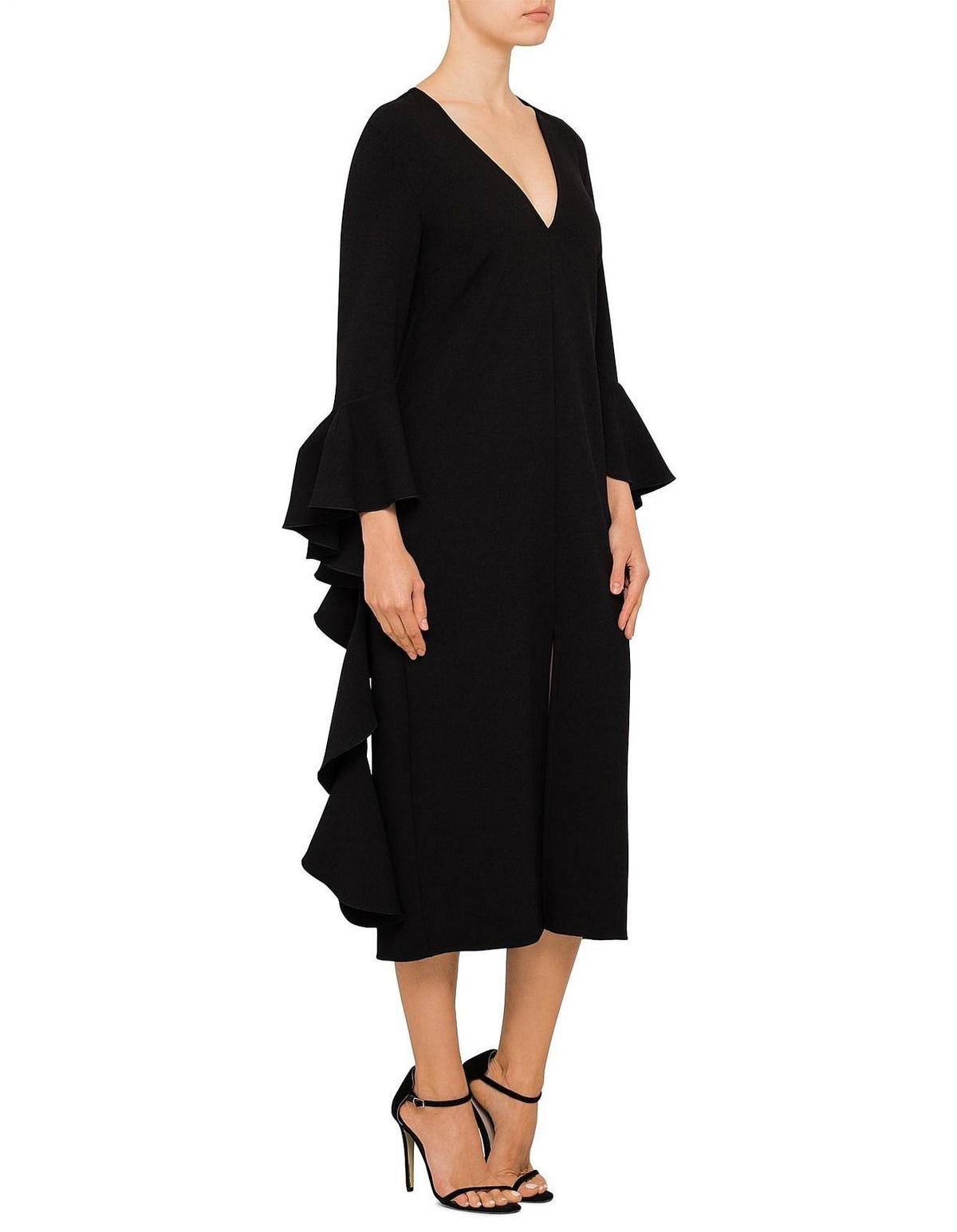 Ellery Reuben Frill Sleeve Dress Black Size 8 - Image 2