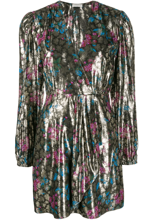 Sandro Metallic Jacquard Dress Size 8 - Image 6