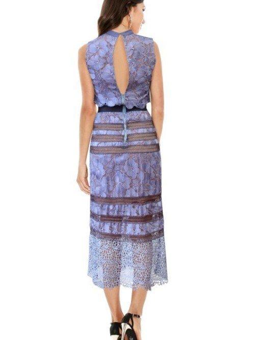  Bronx and Banco Lilac Tuscany Lace Midi Dress  for rent on The Volte - main image