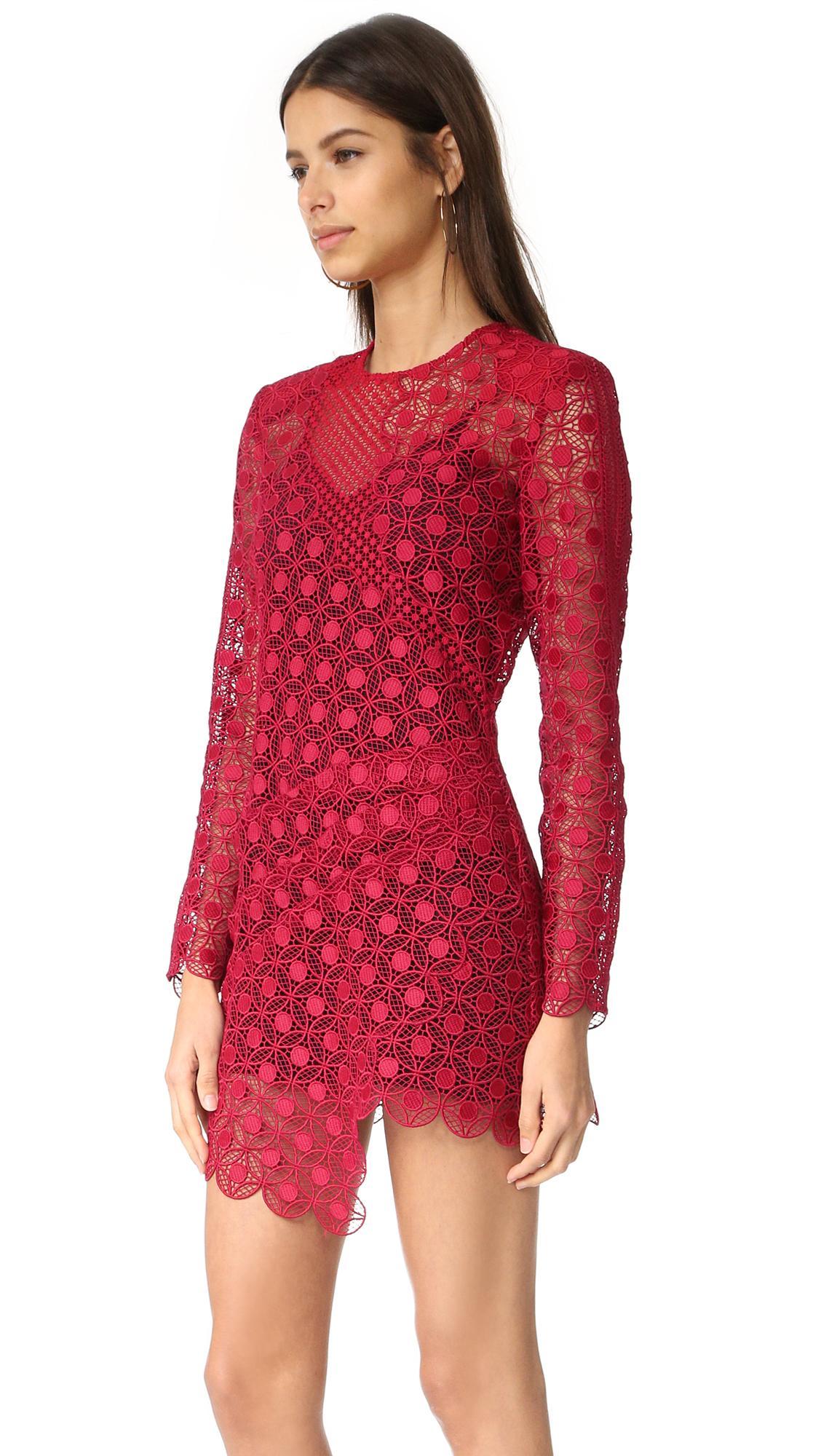 Self Portrait Strike Mini Dress red size 10 - Image 3