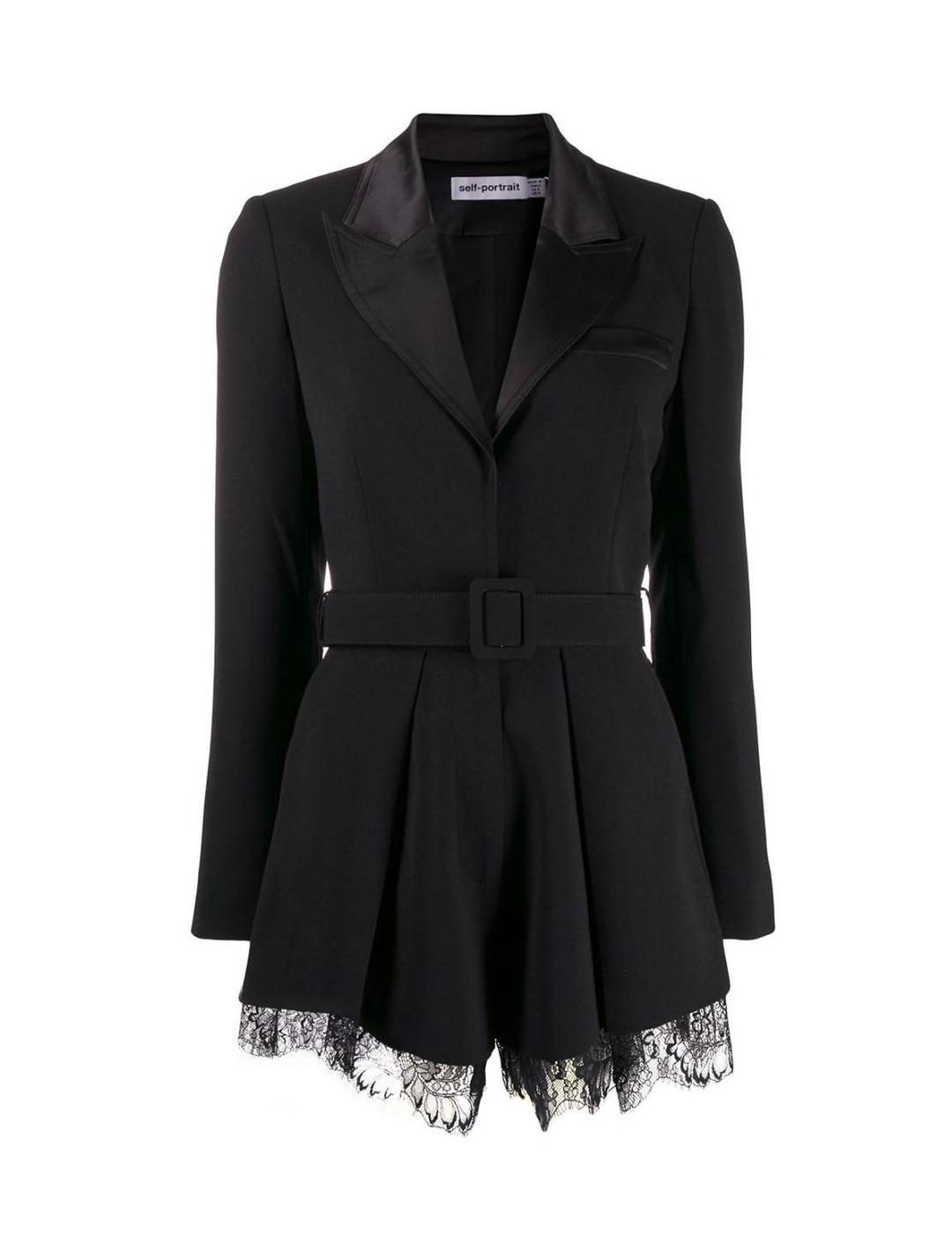 Self Portrait Tuxedo Playsuit Black Size 10 for rent on The Volte - main image