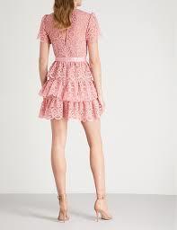 Self Portrait Pink Tiered Mini Dress pink size 8 - Image 4