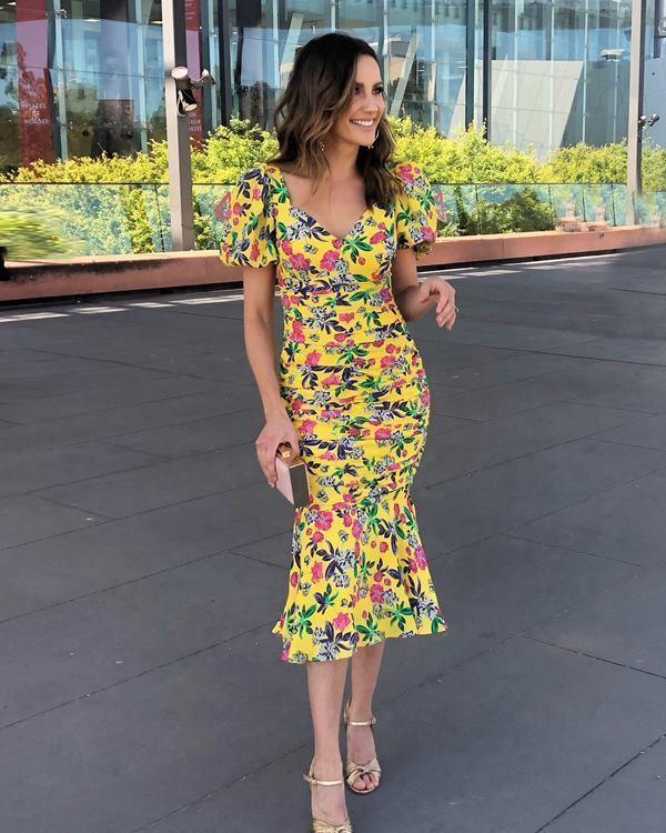 La Maison Talulah Finch Midi Frock yellow size 8 - Image 1