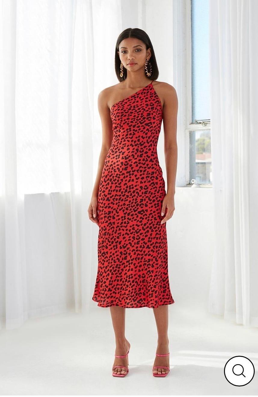 By Johnny Ruby Leopard Asymmetric Dress size 6 - Image 2
