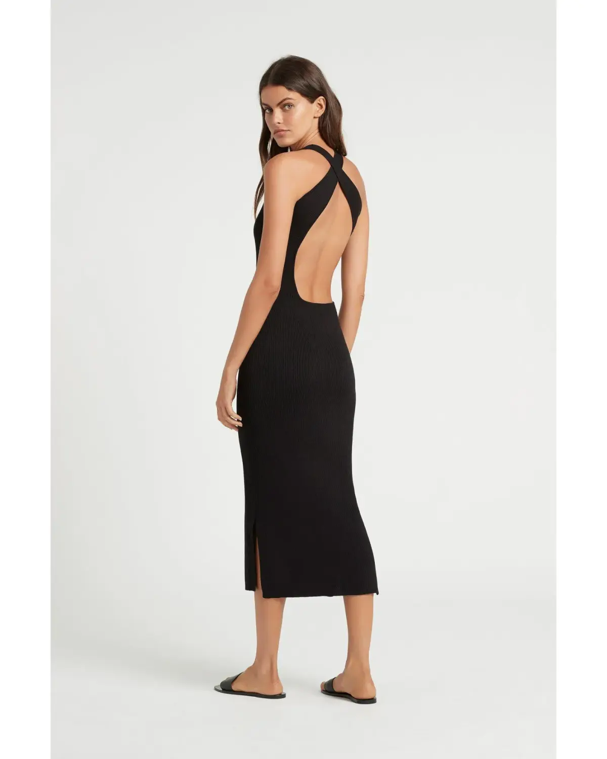 Sir The Label Marcelle Open Back Midi Dress Black Size AU 8 - Image 2