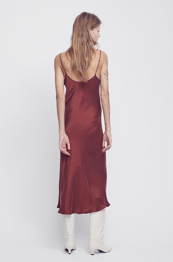 Silk Laundry 90s Slip Dress in Plum size 10 - Image 2
