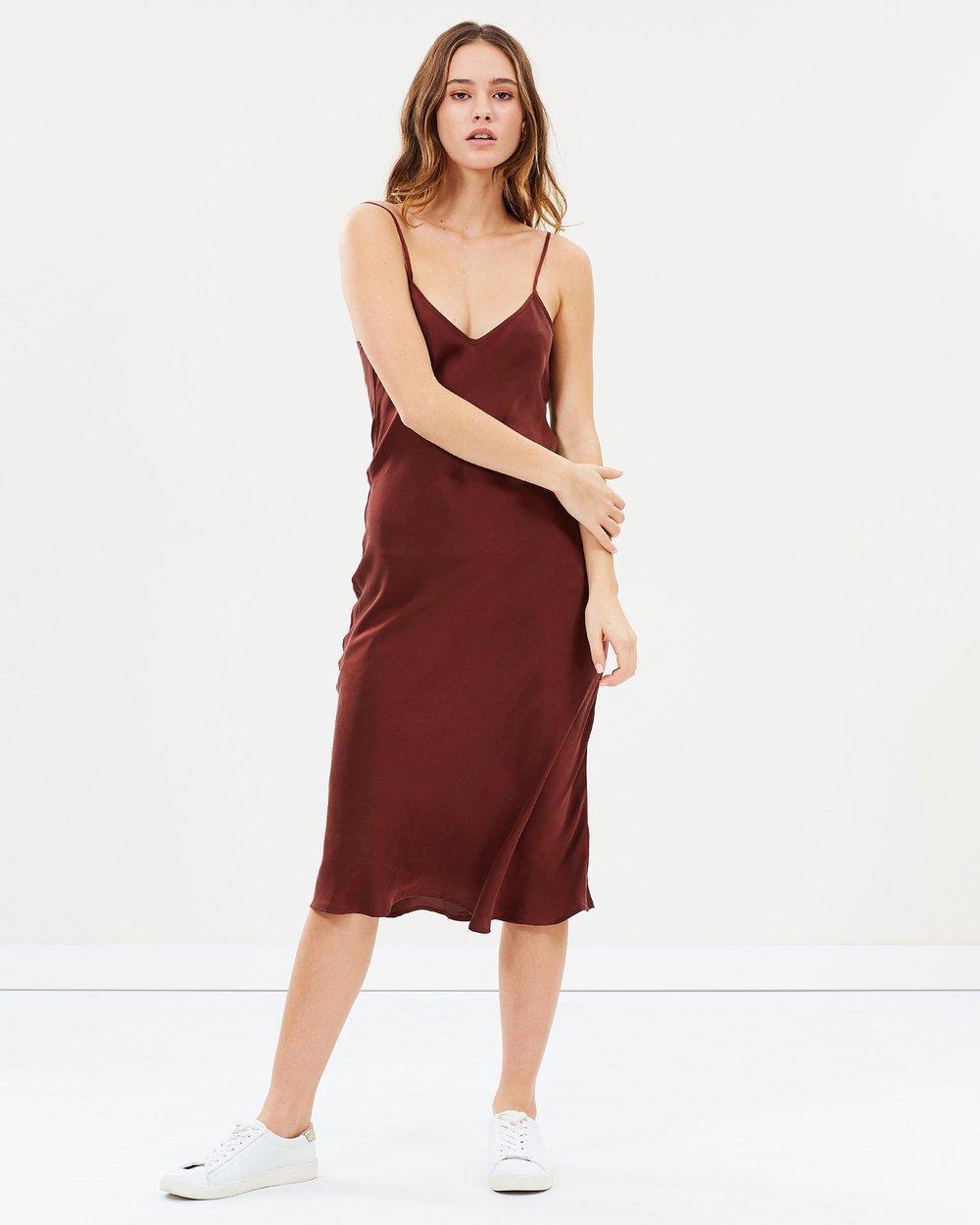 Silk Laundry 90s Slip Dress in Plum size 10 - Image 3