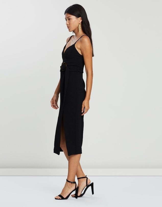 Shona Joy Fitted Cocktail Dress with Belt Black 10 - Image 3