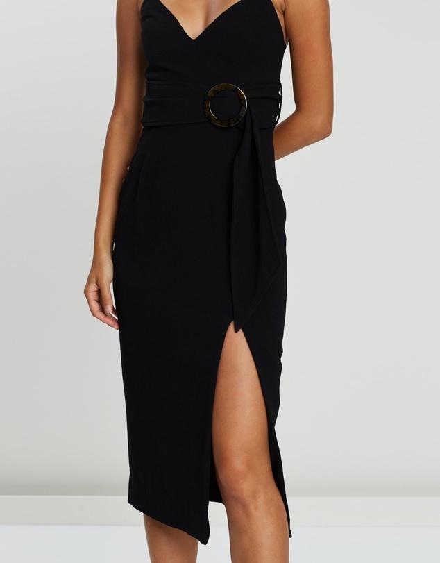 Shona Joy Fitted Cocktail Dress with Belt Black 10 - Image 6