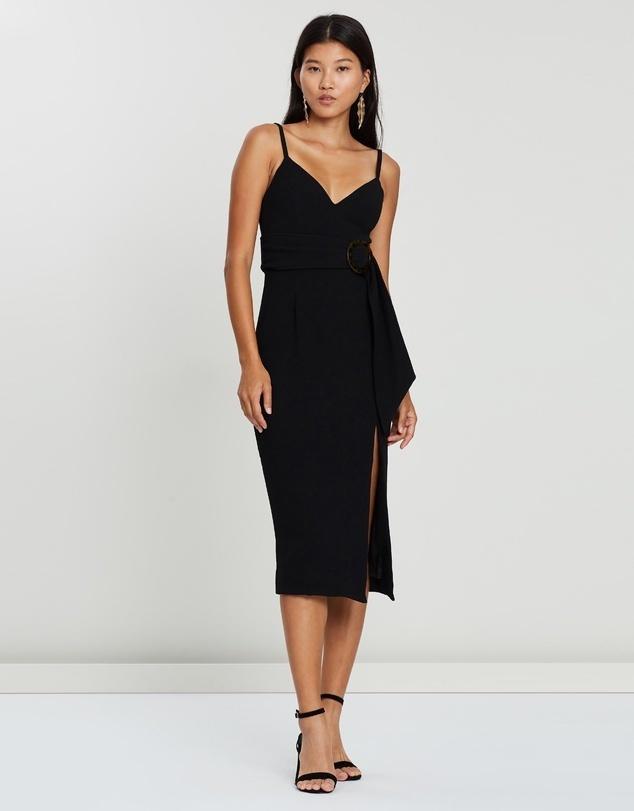 Shona Joy Fitted Cocktail Dress with Belt Black 10 - Image 2