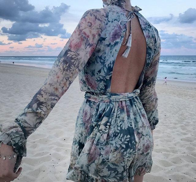 Zimmermann Cavalier Playsuit Grey Smoke Floral Size 0 / AU 8 - Image 3