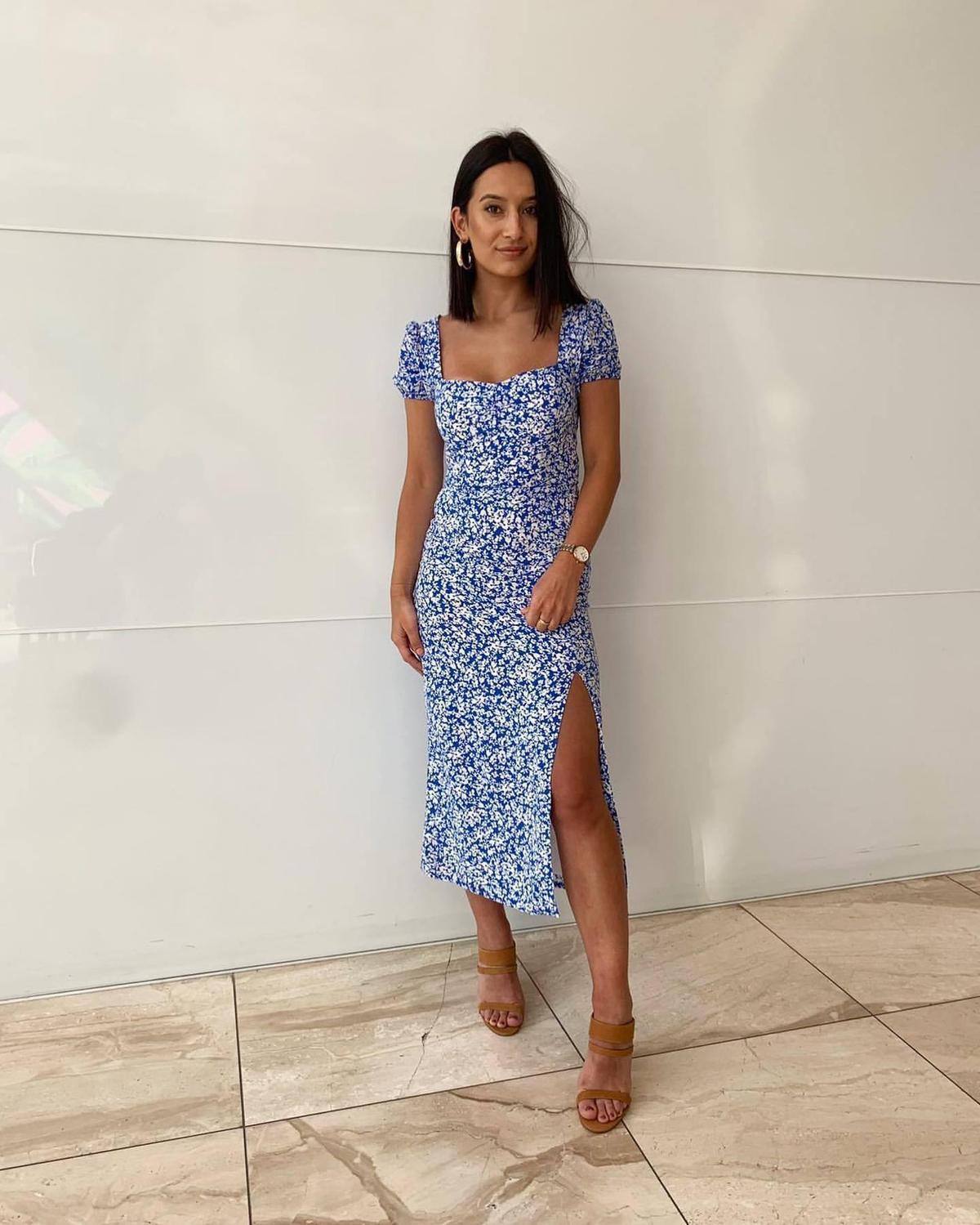 Kookai Iris Midi Dress Print Size 34 - Image 3