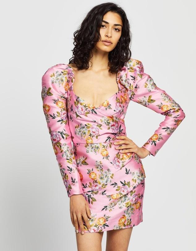 Bec & Bridge Peony Party Mini Dress Print Size AU 6 for rent on The Volte - main image