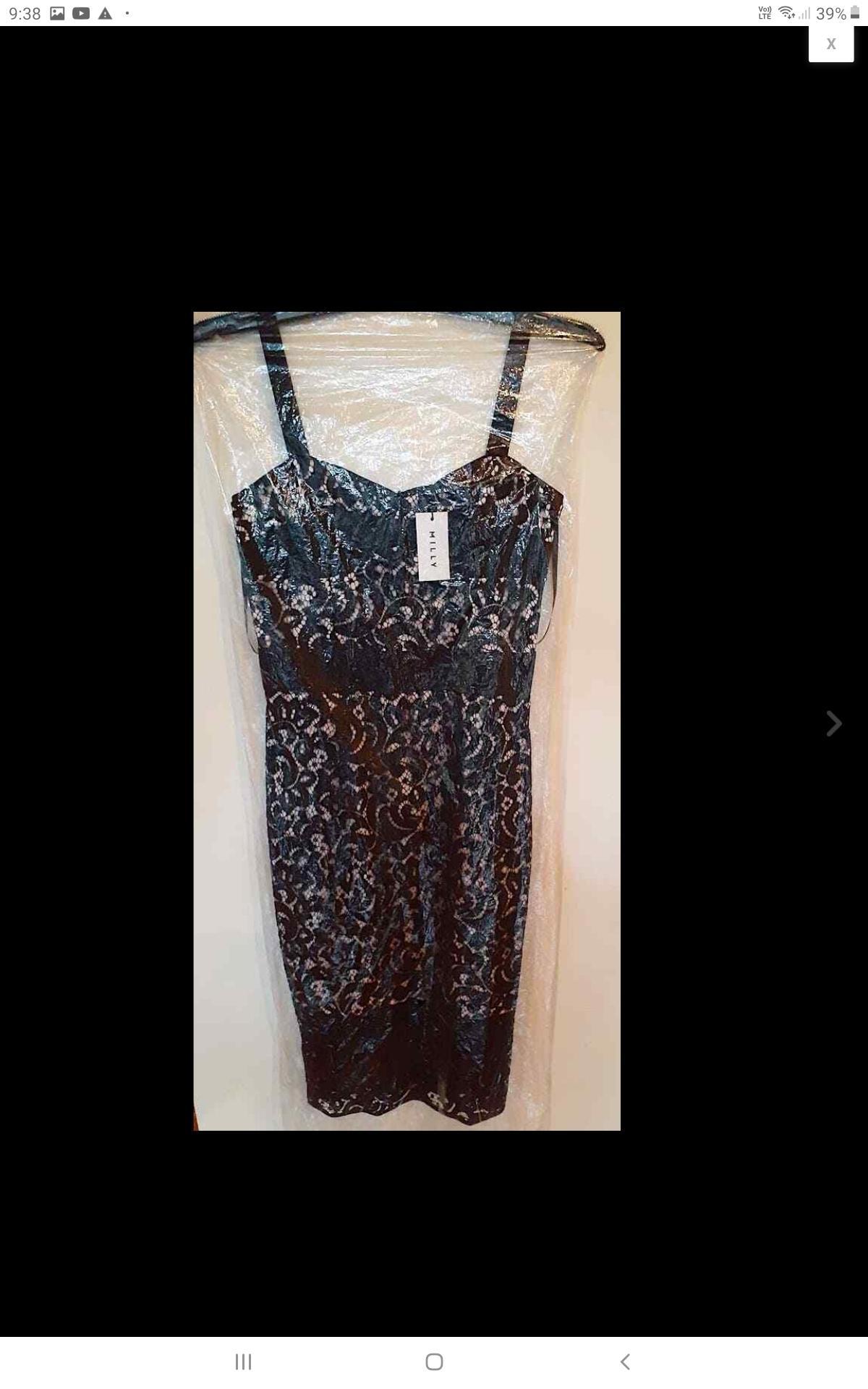 Milly Saks 5th Ave Black Lace Bustier Designer Dress black size 6 Formal - Image 3