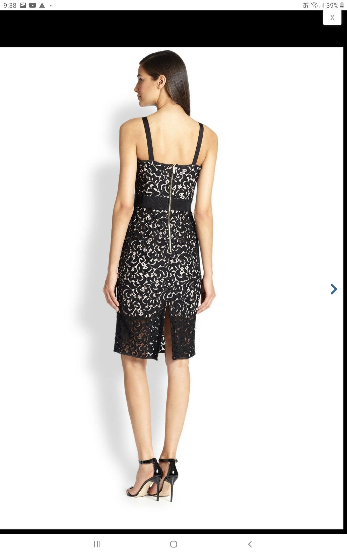 Milly Saks 5th Ave Black Lace Bustier Designer Dress black size 6 Formal - Image 2