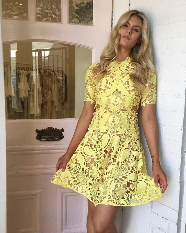 Thurley Dandelion Lace Mini Dress Yellow Size 10 - Image 3