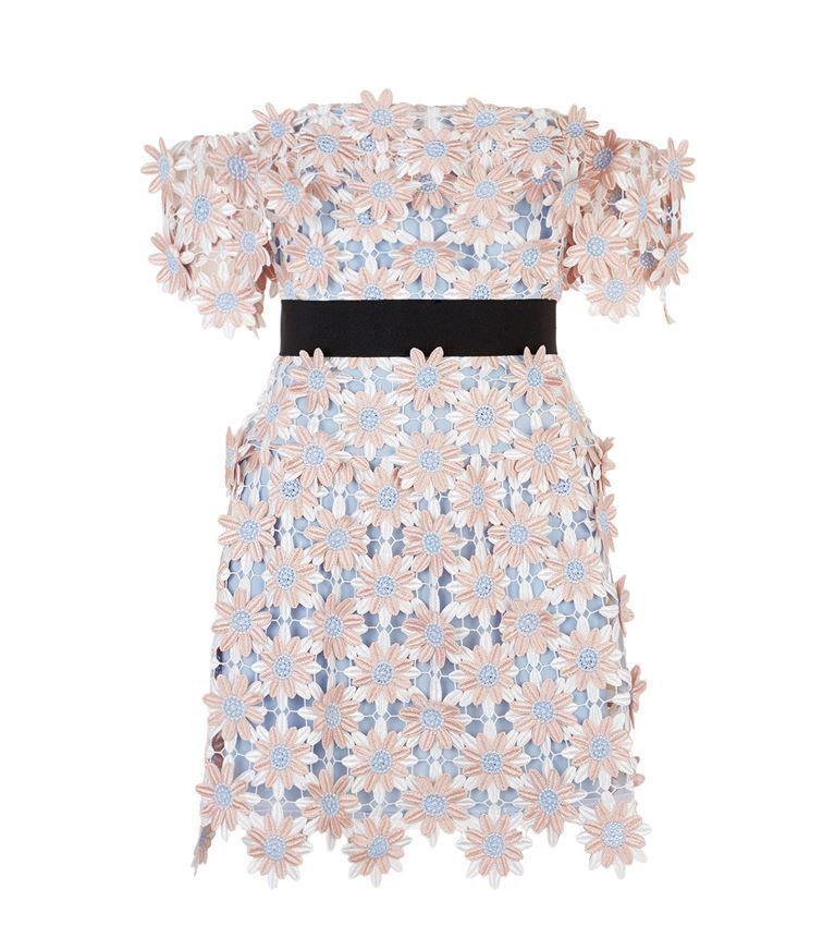 Self Portrait 3D Floral Mini Dress Size 10 - Image 3