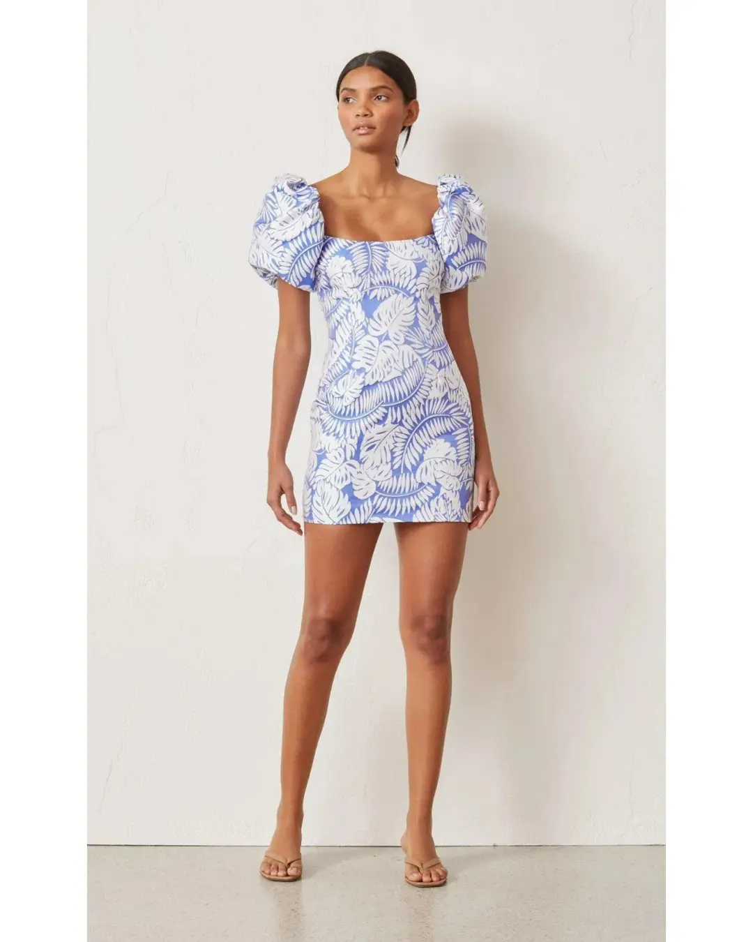 Bec & Bridge Banana Leaf Mini Dress Print Size AU 6 for rent on The Volte - main image