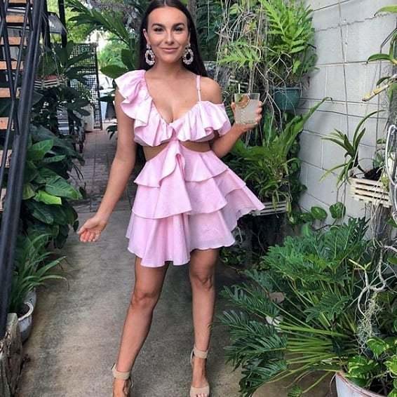 SOFIA THE LABEL | Rose Dress in Baby Pink | Size 6 - Image 8