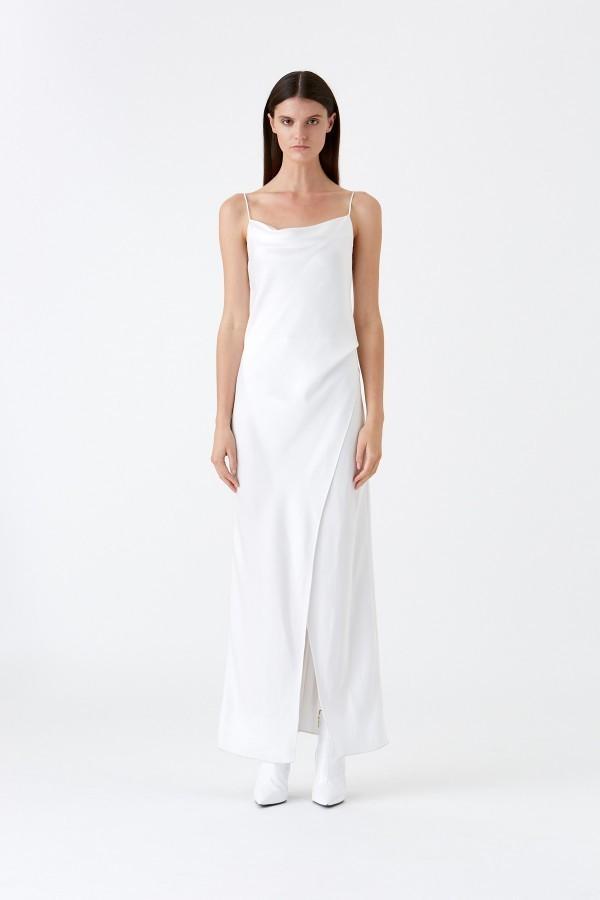 Camilla and Marc The Bowery Slip Dress Cold White Size 6 for rent on The Volte - main image