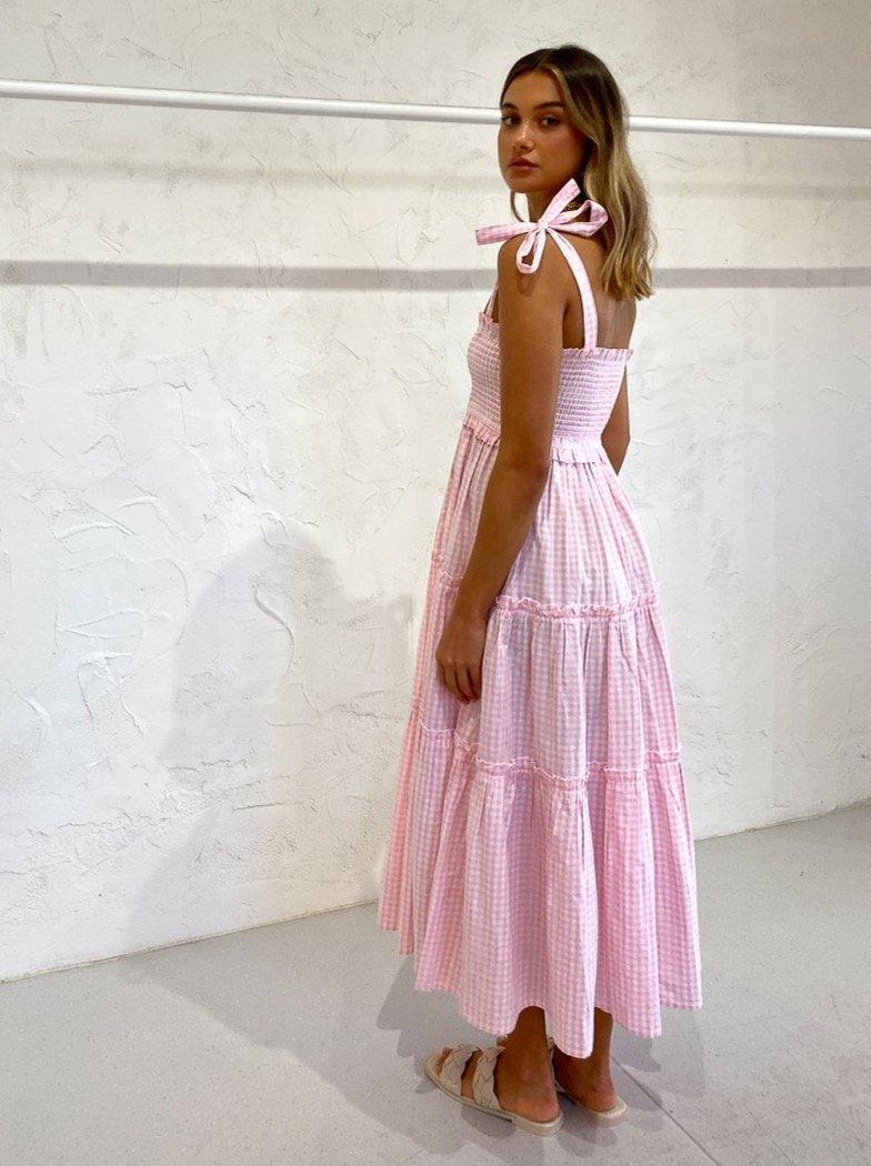Steele Lyla Dress Blush Pink Check Size XS / AU 6 - Image 3
