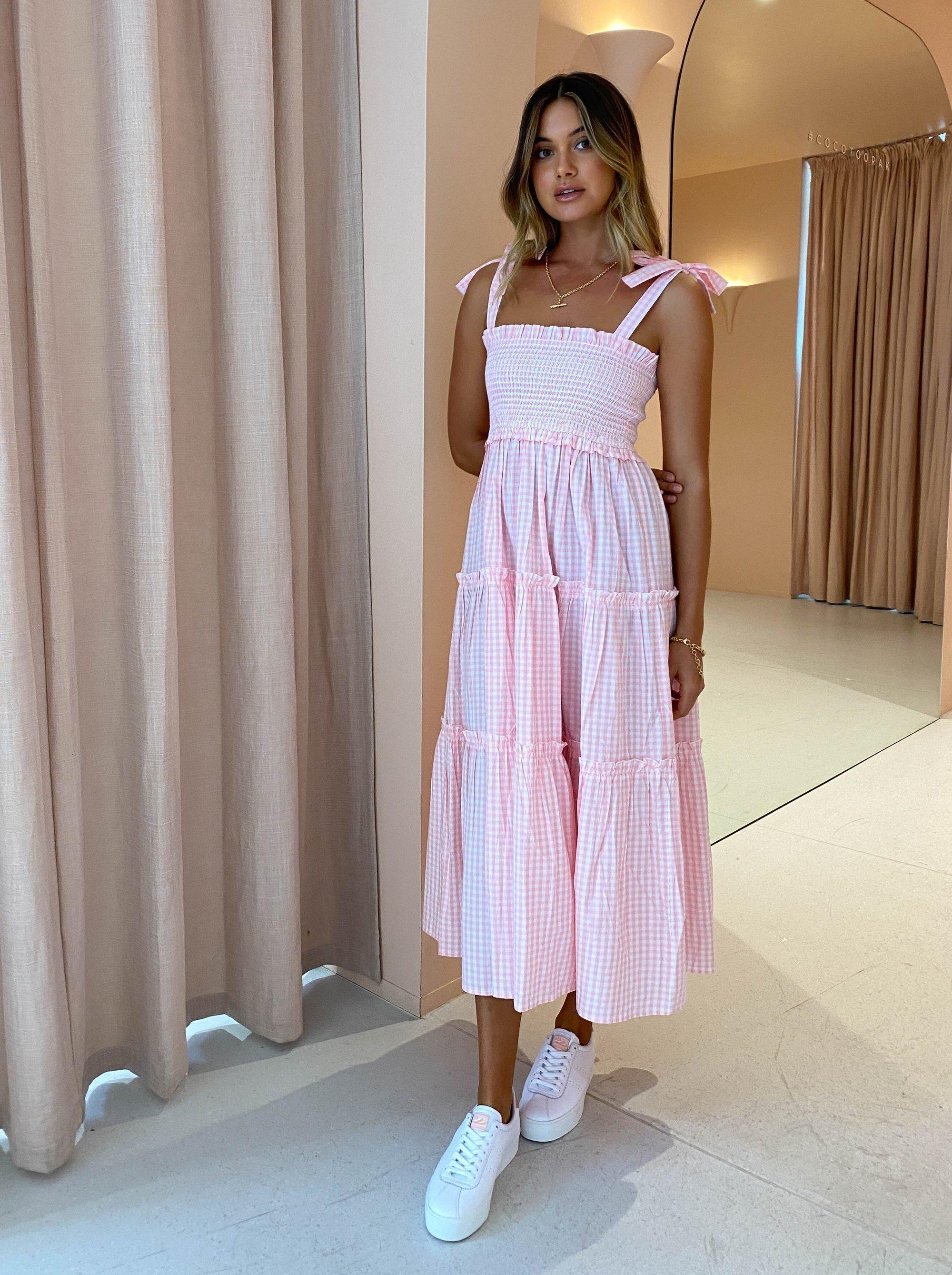 Steele Lyla Dress Blush Pink Check Size XS / AU 6 - Image 1