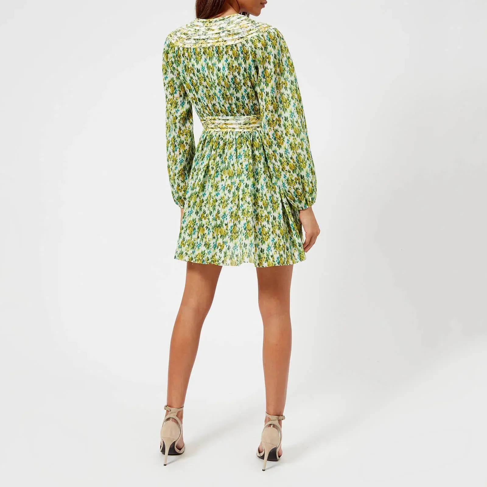 Zimmermann Golden Plisse Mini Dress Lemonade Acid Floral Size 6 - Image 2