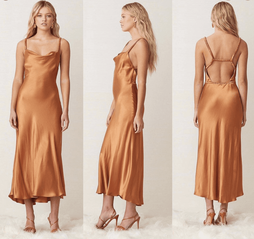 Bec & Bridge Lani midi dress gold size 6 - Image 2