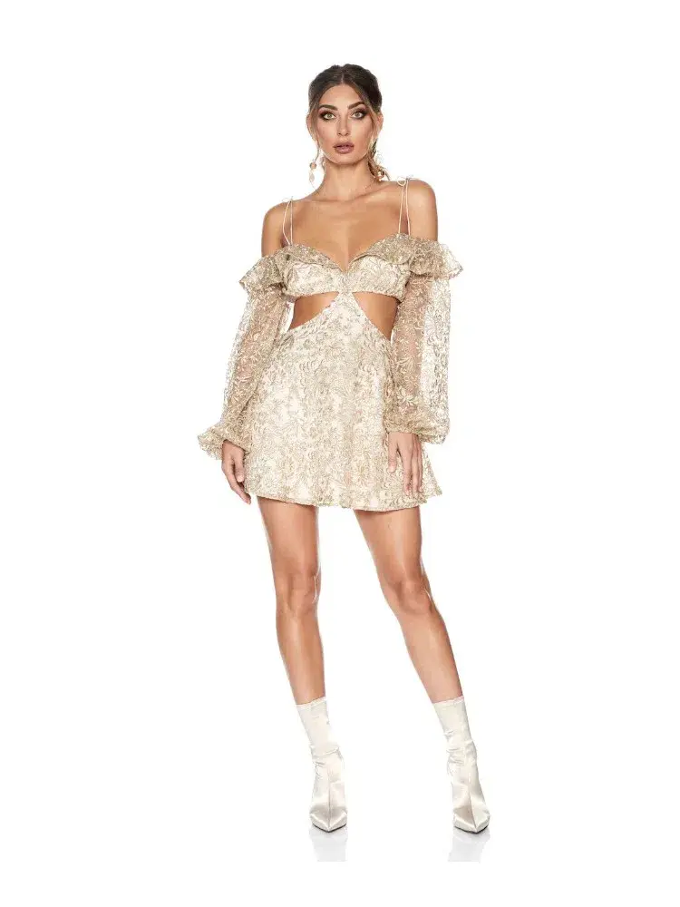 Sofia The Label Golden Hour Dress Gold Size 6 for rent on The Volte - main image