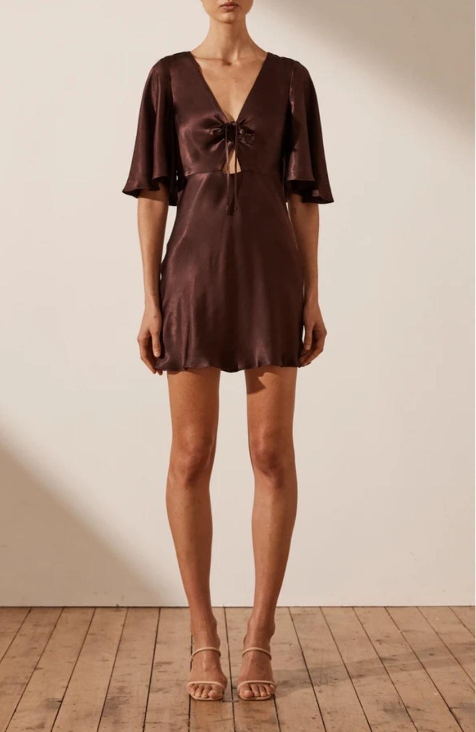 SHONA JOY WRIGHT FLUTTER SLEEVE DRESS size 10 - Image 1