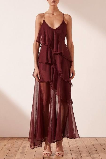 Shona Joy Gabriela Gabriela Cross Back Tiered Maxi Size 8 - Image 1