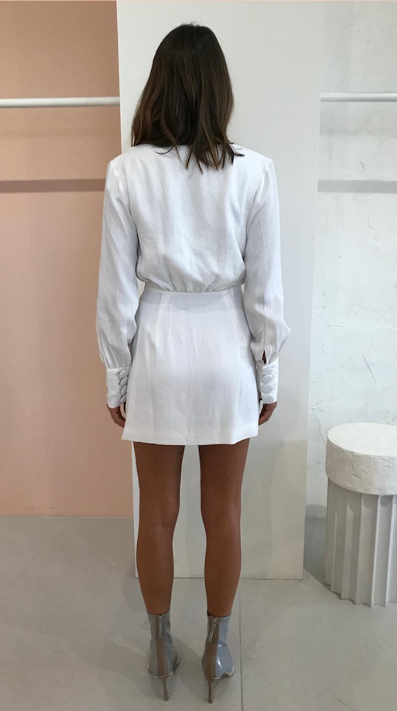 THIRD FORM MOVE ON LS MINI DRESS IN OFF WHITE - Image 2